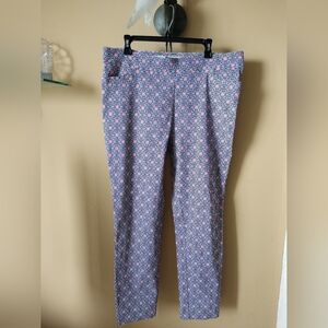 89th + Madison Stretch Blue and Red Textured Dress Pant Size XL